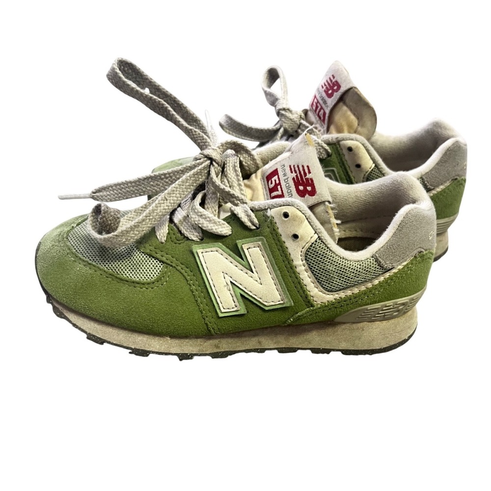 New Balance 574 Kids Sneakers Green Grey Boys Size 12 Kids Shoes
